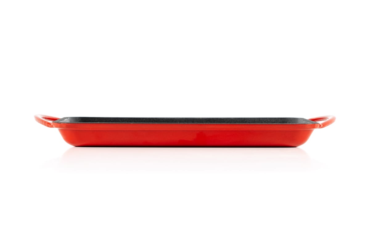 PLACĂ GRILL DREPTUNGHIULARĂ, FONTĂ EMAILATĂ, CU MÂNERE, ROȘU CHERRY, LÄTT HOME - imagine 6