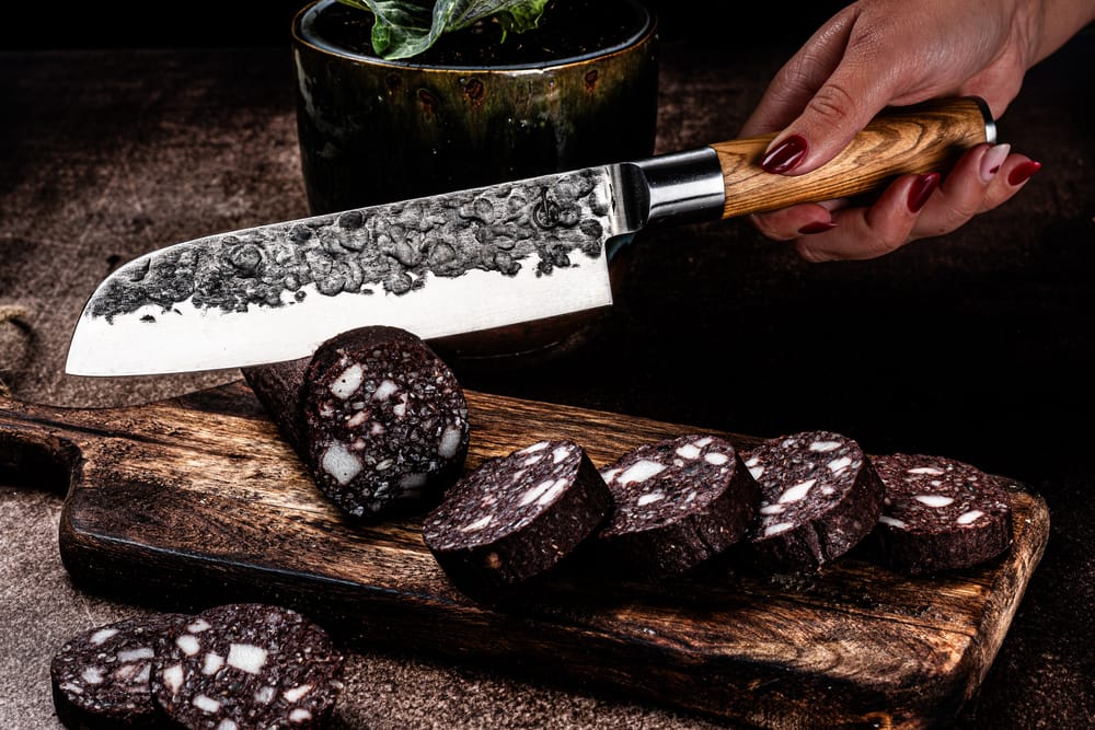 FORGED SANTOKU KNIFE OLIVE (18 CM) - imagine 5