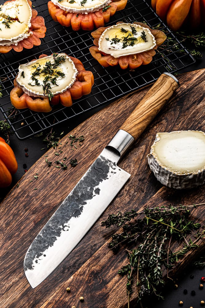 FORGED SANTOKU KNIFE OLIVE (18 CM) - imagine 4