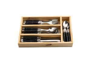 SET DE TACÂMURI PENTRU MASA PREMIUM LINE, NEGRU 24 PIESE