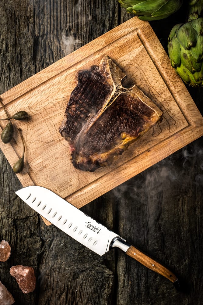 SET CUȚIT SANTOKU PLUS TOCATOR, LUXURY LINE OLIVE - imagine 5