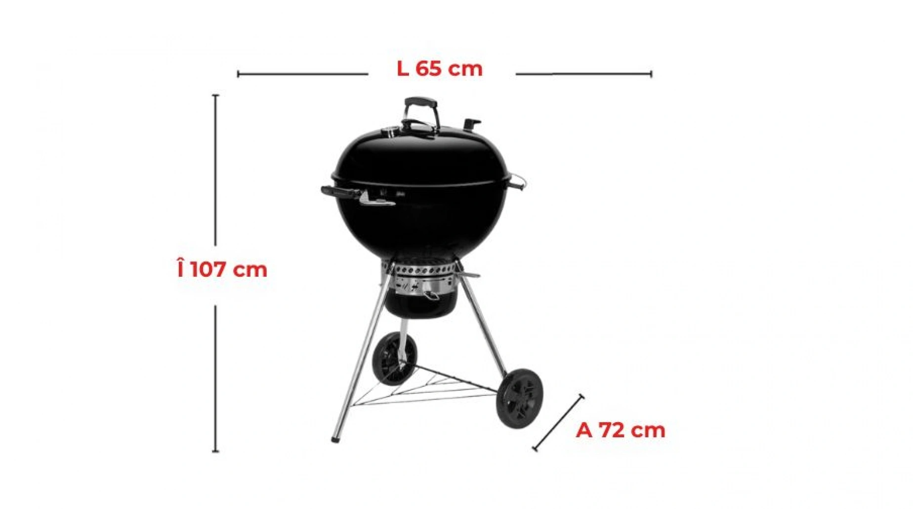 Gratar carbuni Master-Touch GBS E-5755 - 57 cm Negru - imagine 5
