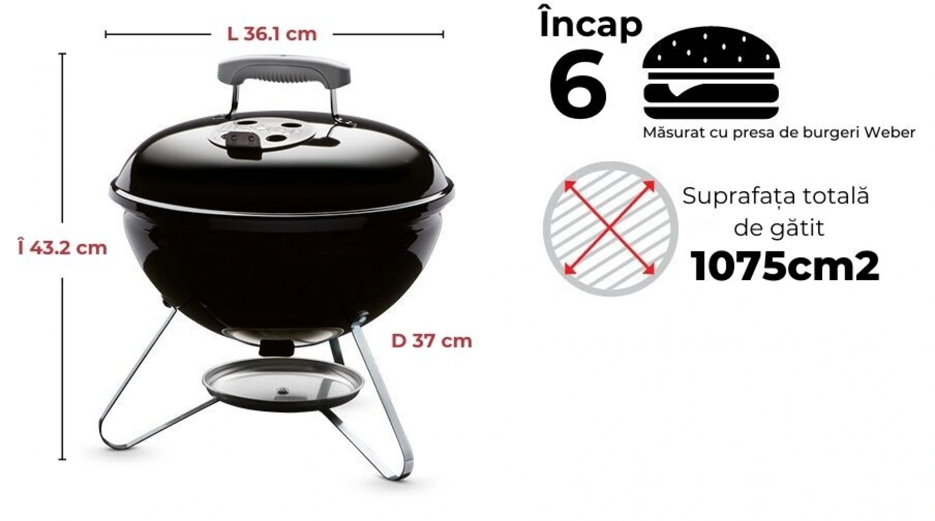 Gratar carbuni Smokey Joe Premium - Albastru - imagine 5