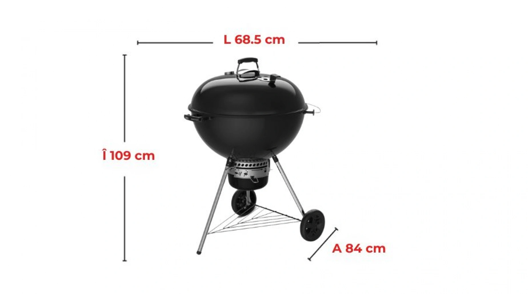 Gratar carbuni Master-Touch 67cm - Negru - imagine 12