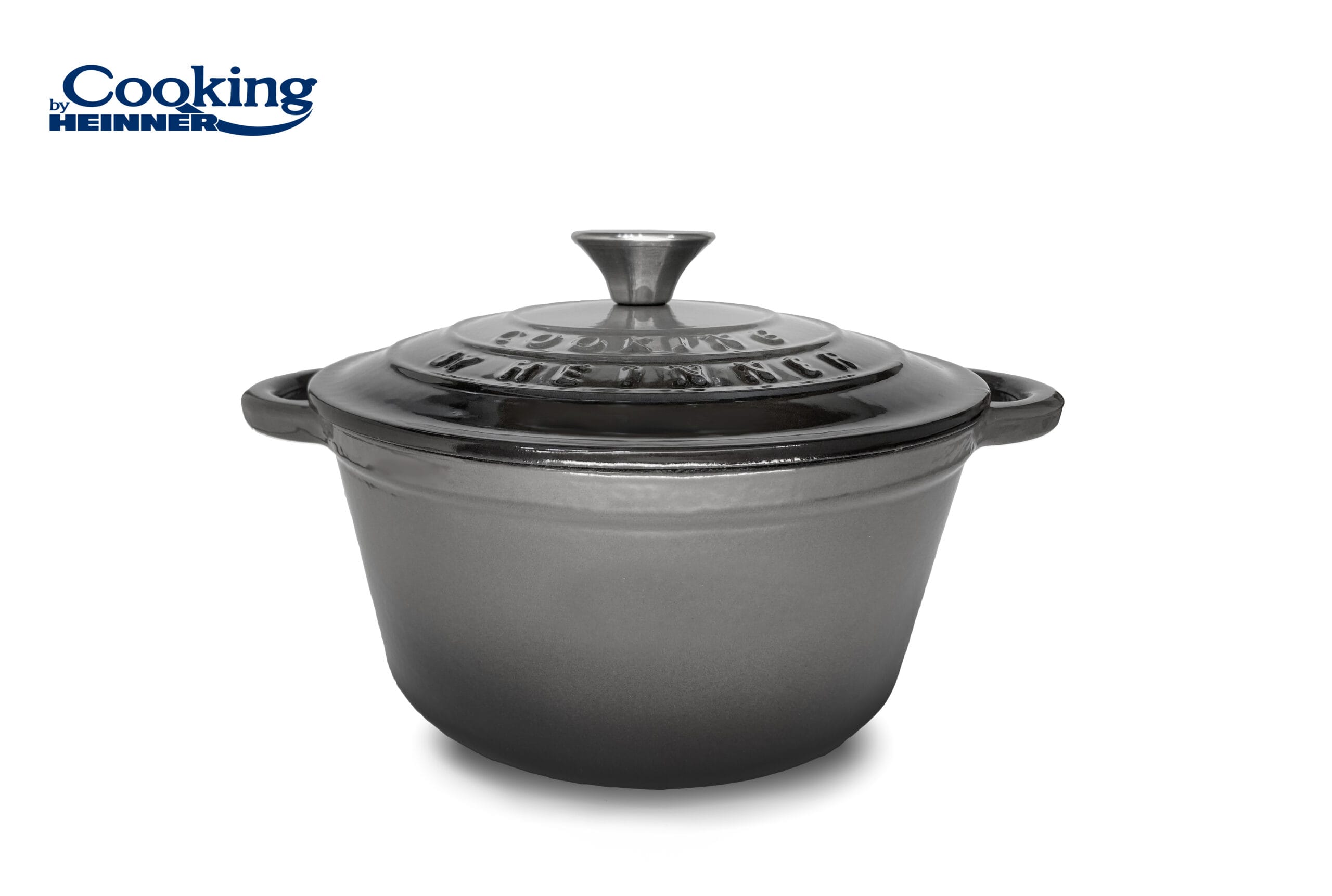 CRATITA GRI FONTA EMAILATA + CAPAC 22 x 9.5 CM, 2.9 L, HEINNER - imagine 2