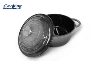 CRATITA GRI FONTA EMAILATA + CAPAC 22 x 9.5 CM, 2.9 L, HEINNER