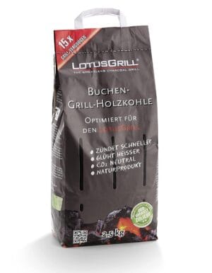 Carbuni Gratar LOTUS GRILL - Sac 2,5 kg, Continut ridicat de carbon, Lemn de Fag