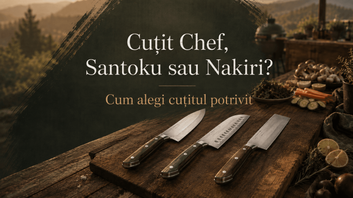 Cuțit Chef, Santoku sau Nakiri? Cum alegi cuțitul potrivit pentru bucătăria ta